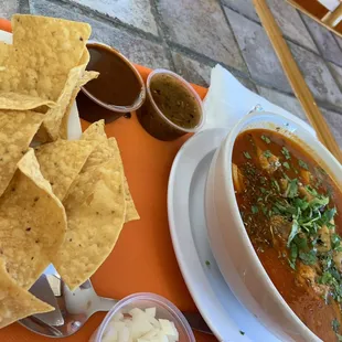 Chips and salsa w Menudo