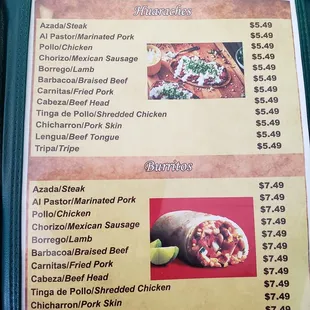 menu