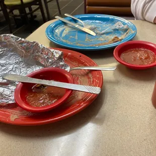 Food so good it didn't even last long enough to get a pic of anything but empty plates. Yumm level 5.