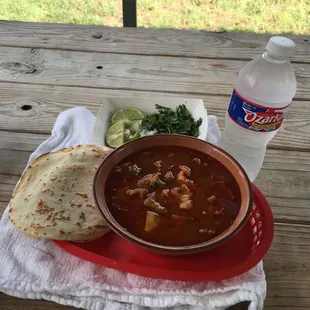 Menudo! Blazing hot corn tortillas just made