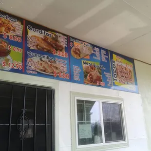 menus on the wall