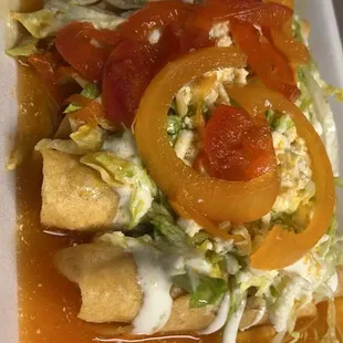 Flautas with consome