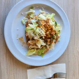 Shredded children tostadas. So good and powerful. Real food!