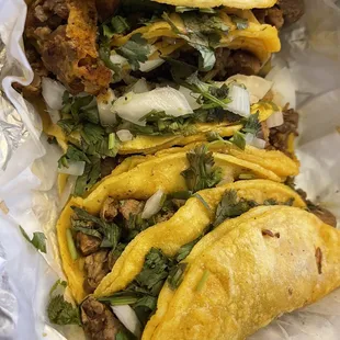 a close up of a taco