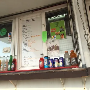 Menu with meat choices and prices