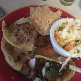 a plate of mexican food