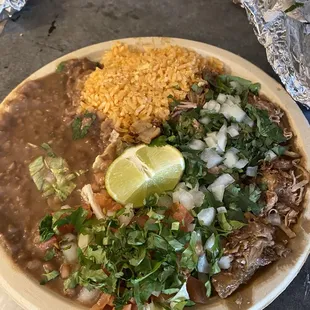 Meat combo plate - carnitas