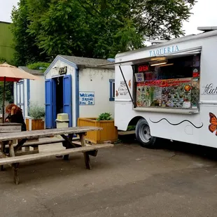 Picnic table so you can enjoy your food there.