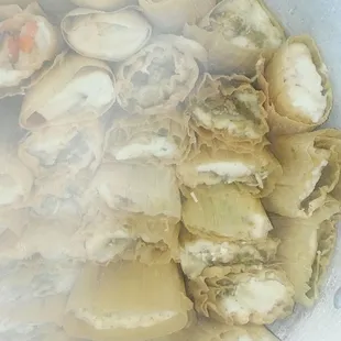 Tamales chicken and vege steamy fresh!