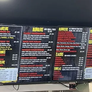 Great variety menu up-to-date prices