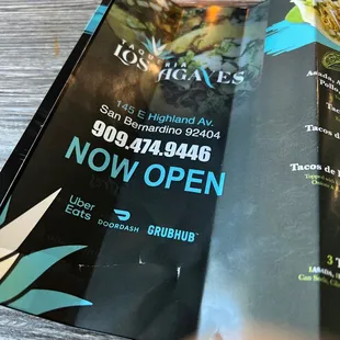 Nice informative menus!