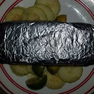 a burrito on a plate