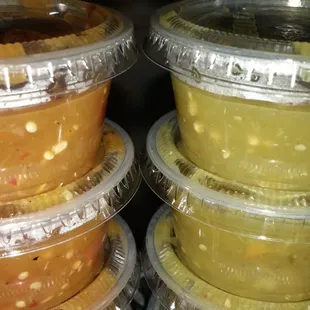 To go salsa 
You fill up as many containers you need.