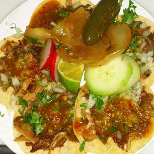 a plate of mexican food