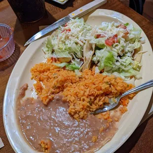 Shrimp Tacos, Rice, and Beans!