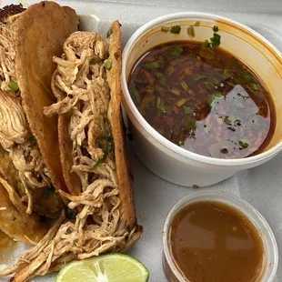 Chicken birria tacos