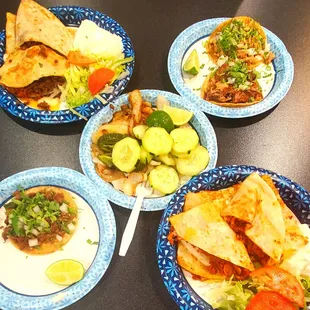 a variety of tacos