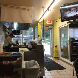 The owner hard at work