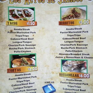 Menu! $1.50 for an amazing taco?! I'm in!