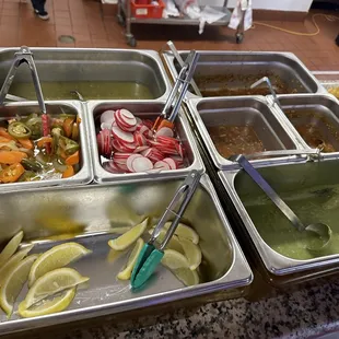Salsa and sides self serve bar!