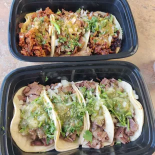 Cabeza, tongue, carnitas and chorizo tacos!