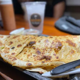 a plate of quesadillas