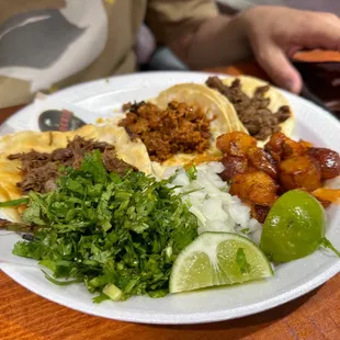 a plate of mexican food