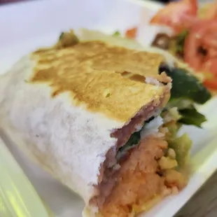 Chile relleno burrito,  recommend to add meat