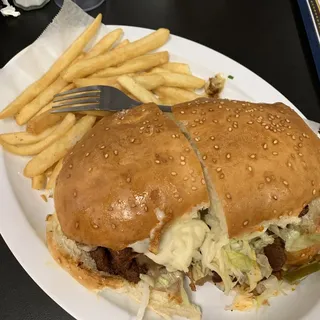 Cubana Torta and Fries