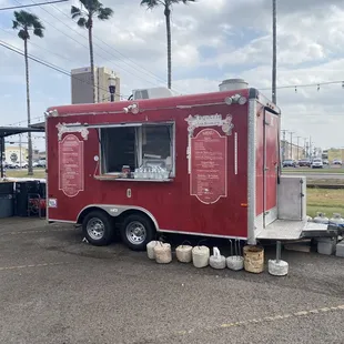 Daytime photo of the Food truck before set up for service.