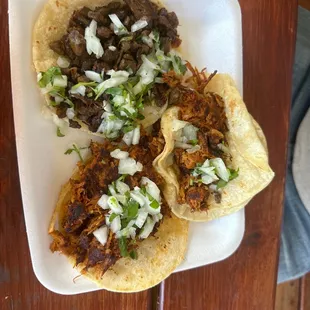 Pastor and carne Asada tacos