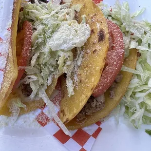 Two crispy tacos