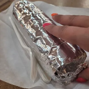 Fajita burrito size reference