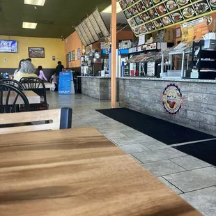 Inside. Open space. Plenty of seating