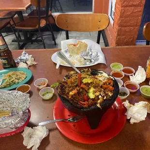 Molcaete and Shrimp burrito!