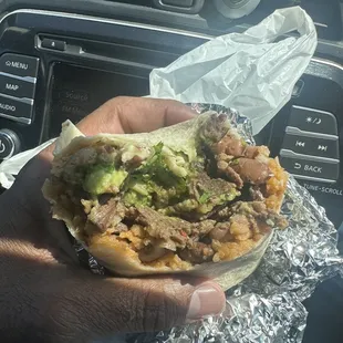 Inside my Delicious Carne Asada Burrito