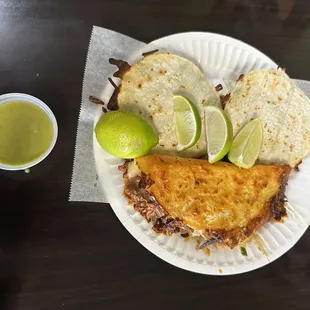 One quesabirria and two mulitas... I should have opened the mulitas for your viewing pleasure haha