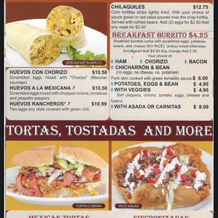 menu, nachos