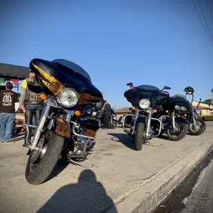 a row of motorcycles