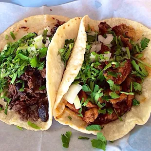 Tacos de fajita y al pastor - Taqueria Los Charros: Magnolia Park, Houston, TX