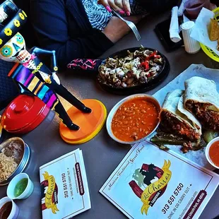 a table full of mexican food