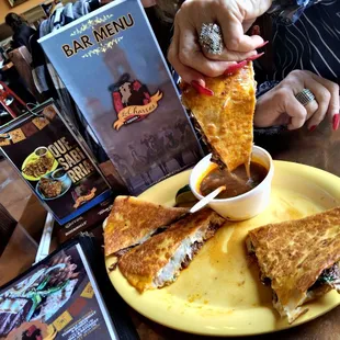 Quesabirria with Consume for dipping  OMG