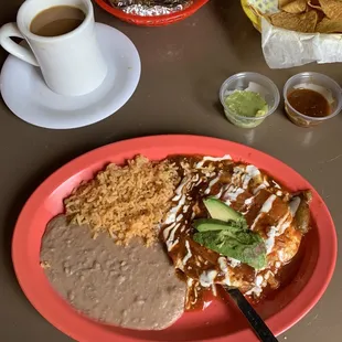 Authentic Mexican breakfast - Huevos Rancheros. Absolutely amazing! Great coffee too.