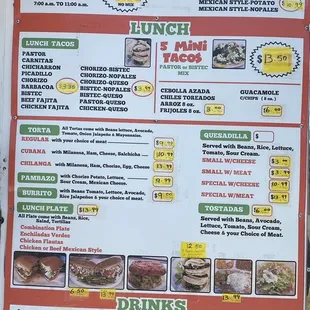 the menu
