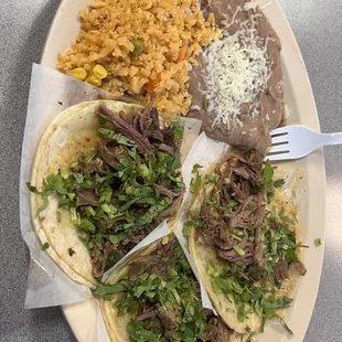 barbacoa taco dinner