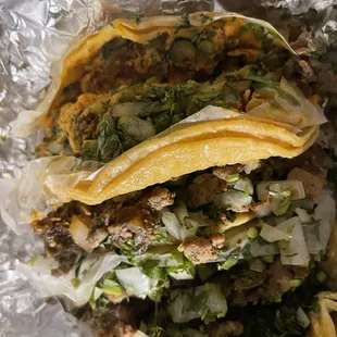 a close up of a taco