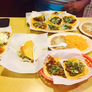 Rice &amp; beans delicious tacos good &amp; quesadilla yummy!!!!