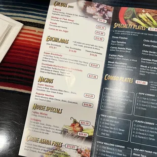 the menu