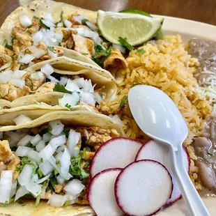 Combo #2 with chicken tacos