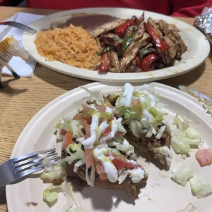 El Pastor Sope and Chicken Fajita